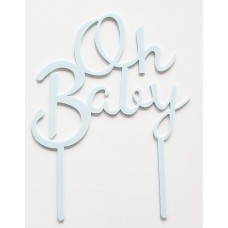 Cake topper Oh baby blauw